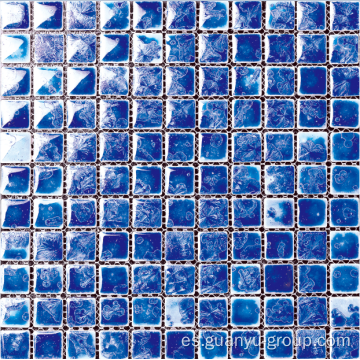 mosaico pulido esmaltado azul